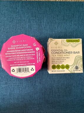 Viori Professional Grade Non-Toxic Rice Water Shampoo & Conditioner Bars